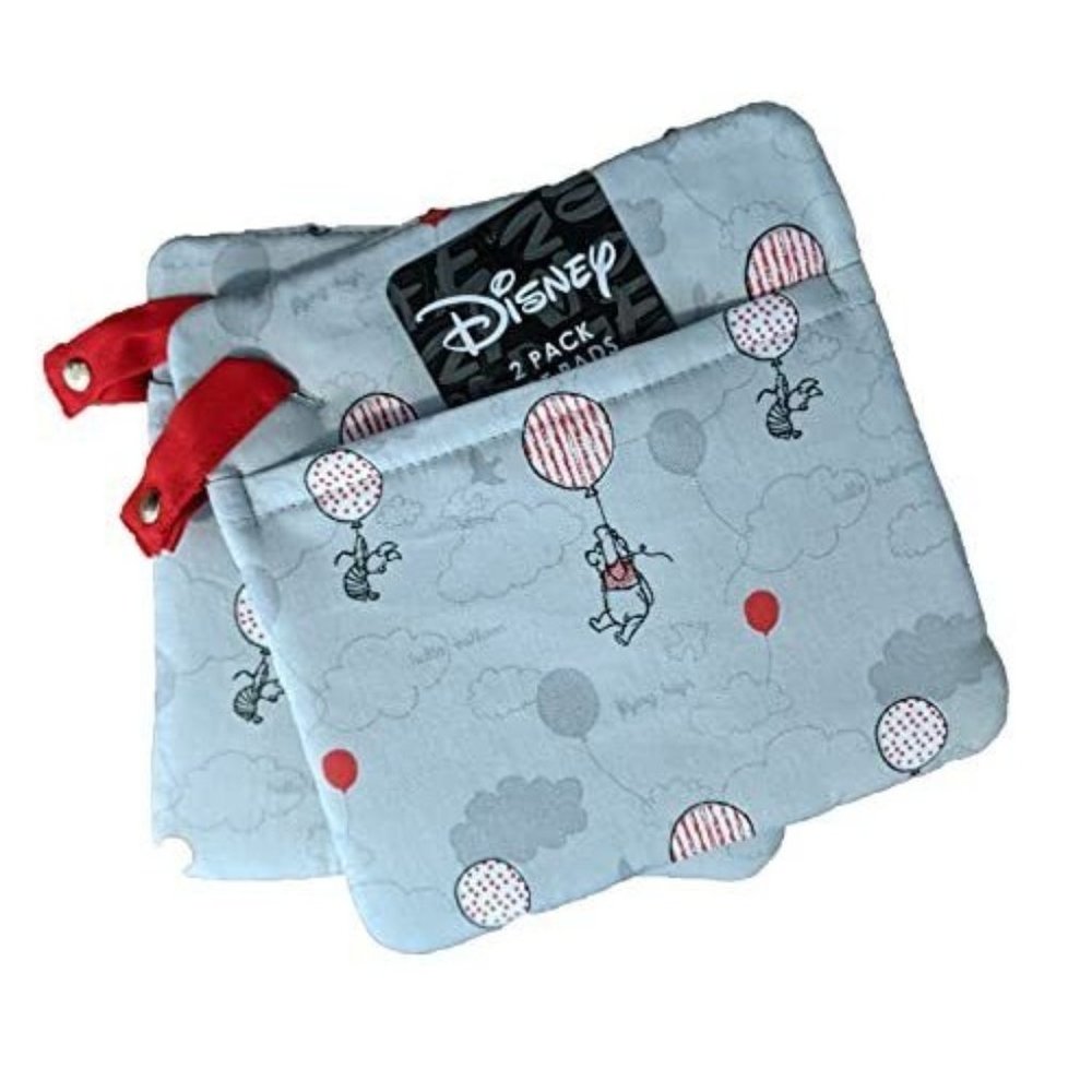 Winnie The Pooh 2 Pack Potholders Grey Red Balloons